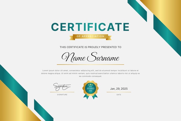 Diseño de plantilla de certificado