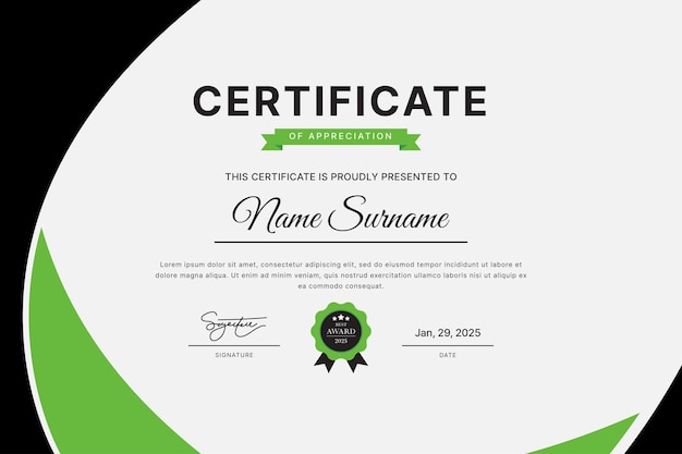 Diseño de plantilla de certificado