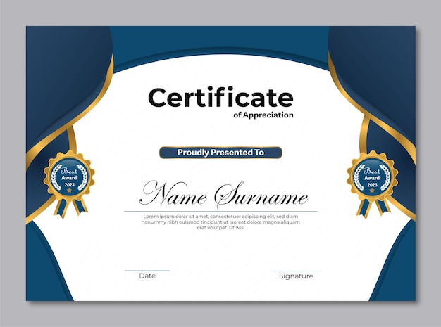 diseño de la plantilla del certificado