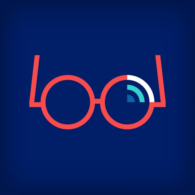 Diseño de plantilla de concepto de conexión de acceso al logotipo de conexión inalámbrica de gafas únicas