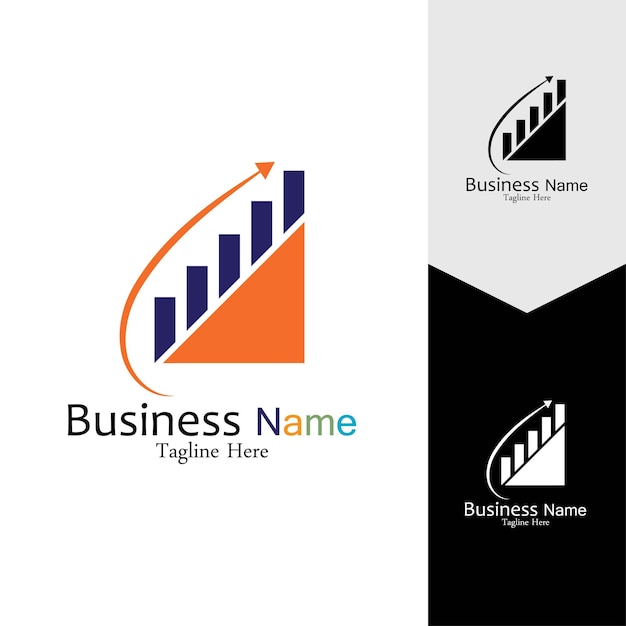Diseño de plantilla de concepto de logotipo de vector de marketing y finanzas de negocios