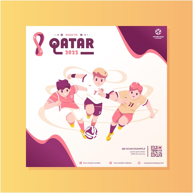 diseño de plantilla de copa mundial de qatar 2022