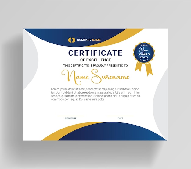 Diseño de plantilla creativa de certificado