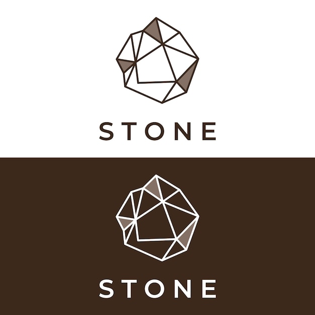 Diseño de plantilla creativa de logotipo abstracto de silueta de piedra natural con logotipo de contorno para símbolo de empresa comercial