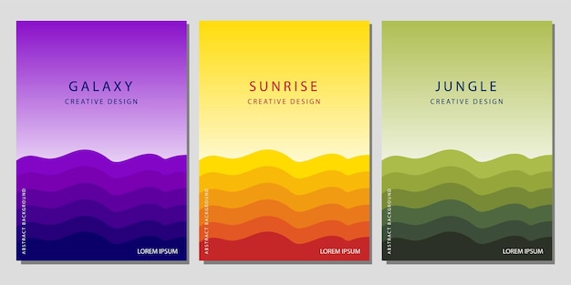 Diseño de plantilla de cubierta moderna galaxy sunrise jungle color concept