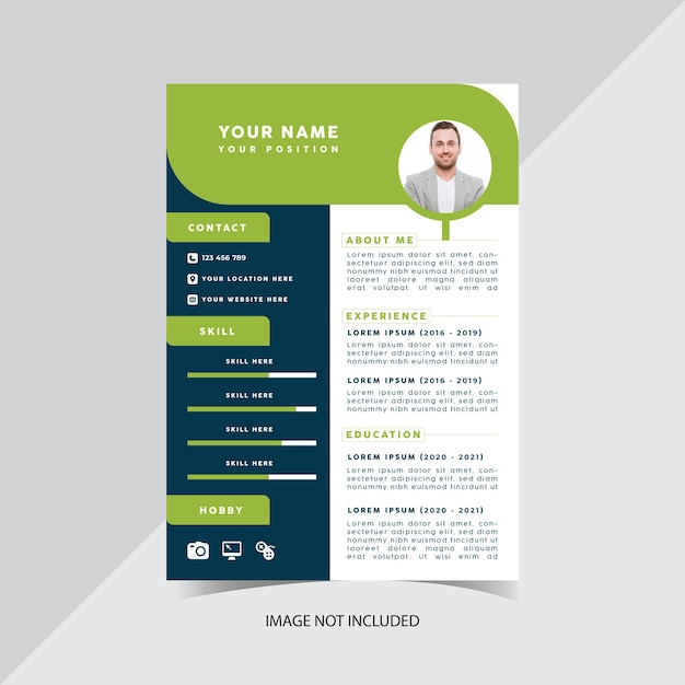 Diseño de plantilla de currículum o cv profesional
