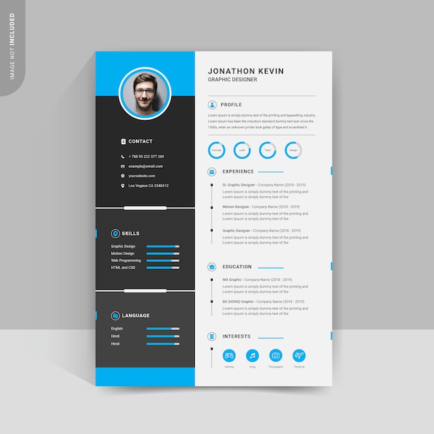 Diseño de plantilla de curriculum vitae creativo
