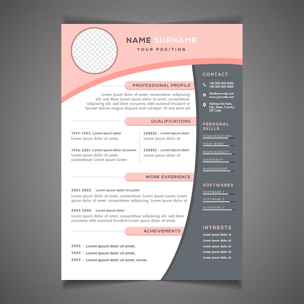 Diseño de plantilla CV profesional