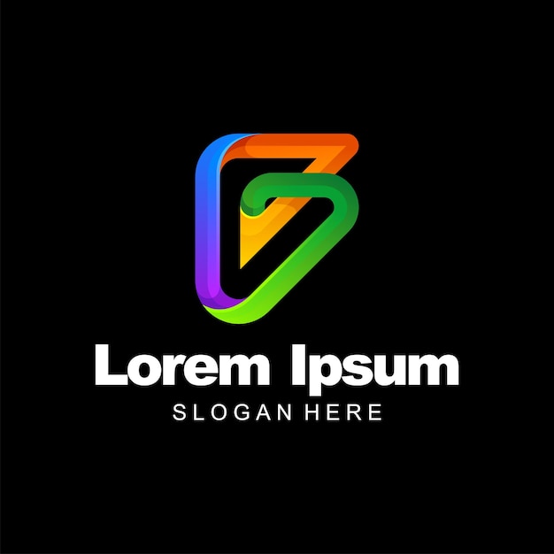 Diseño de plantilla de degradado colorido logotipo letra b