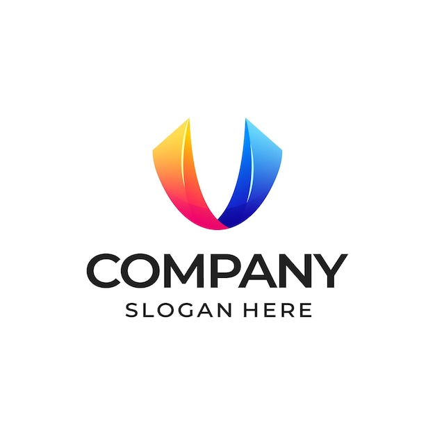 Diseño de plantilla de degradado de logotipo de letra V