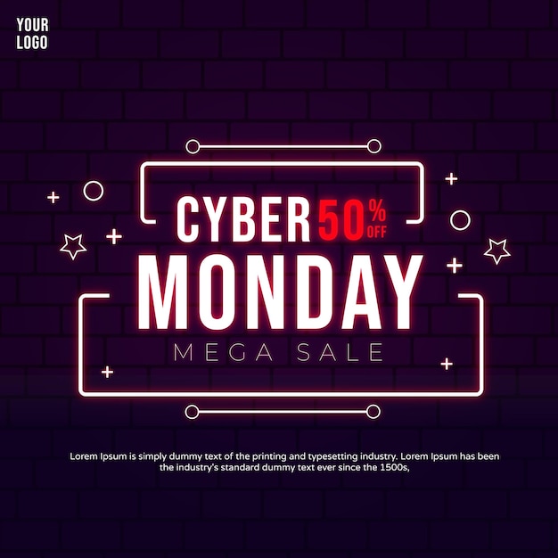 Diseño de plantilla de descuento especial de Cyber Monday