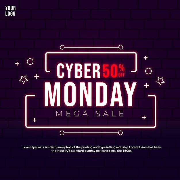 Diseño de plantilla de descuento especial de cyber monday