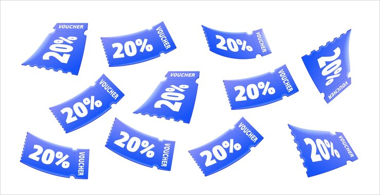 El diseño de la plantilla de devolución de efectivo de la tarjeta de vales con promoción de código de cupón Ofertas especiales de precios premium