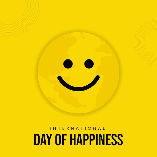 Vector diseño de plantilla del día internacional de la felicidad