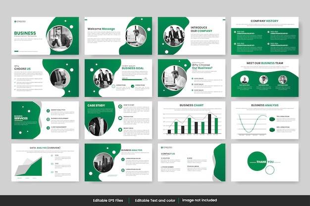 Diseño de plantilla de diapositivas de presentación de PowerPoint de negocios vectoriales plantilla de diseño de negocios minimalista