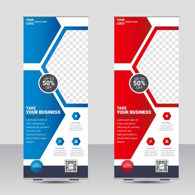 Diseño de plantilla de diseño de banner enrollable corporativo
