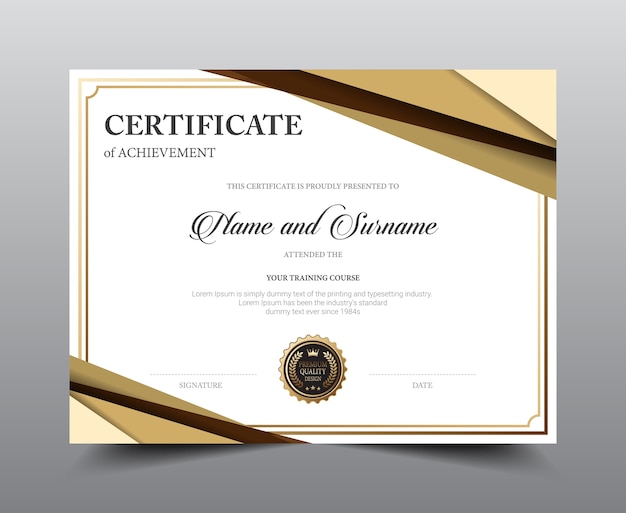 Diseño de plantilla de diseño de certificado.