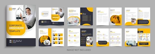 Diseño de plantilla de diseño de folleto de perfil de empresa de negocios corporativos