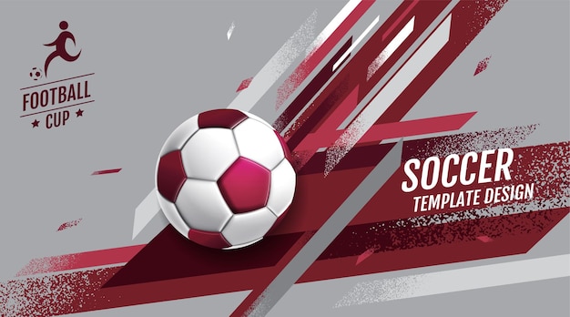 Diseño de plantilla de diseño de fútbol fondo de deporte de tono magenta púrpura