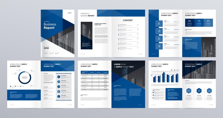 Vector diseño de plantilla de diseño de informe de perfil de empresa comercial