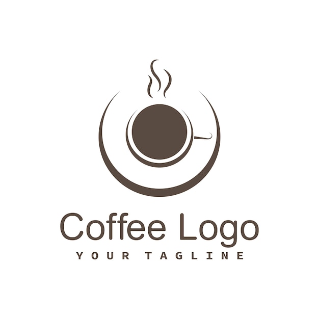 Diseño de plantilla de diseño de logotipo de vector de taza de café Icono de logotipo de cafetería