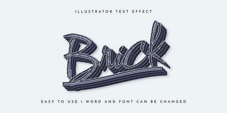 Vector diseño de plantilla de efecto de texto editable de ilustrador de ladrillo