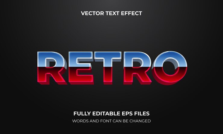 Vector diseño de plantilla de efecto de texto vectorial 3d con estilo vintage