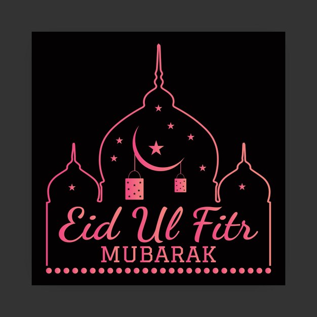 Diseño de plantilla de eid mubarak