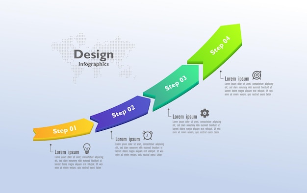 Vector diseño de plantilla de elemento de negocio infográfico colorido