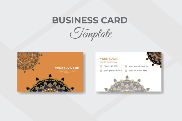 Diseño de plantilla de estilo premium de tarjeta de visita de mandala de lujo de vector libre