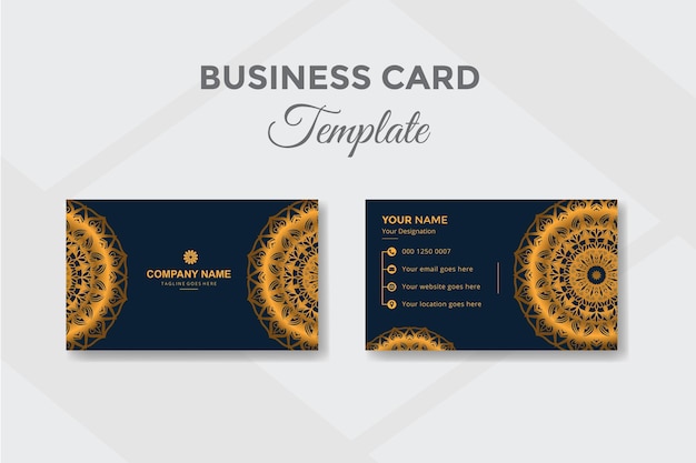 Diseño de plantilla de estilo premium de tarjeta de visita de mandala de lujo de vector libre