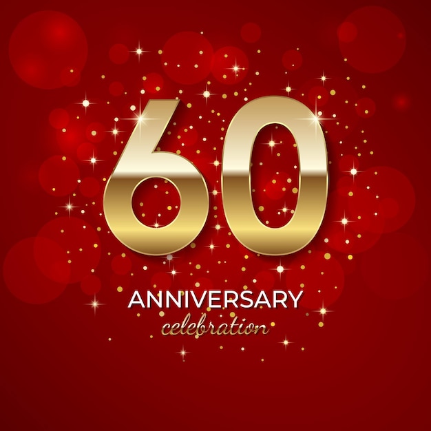 Diseño de plantilla para evento de celebración del 60 aniversario Diseño de plantilla simple y lujoso