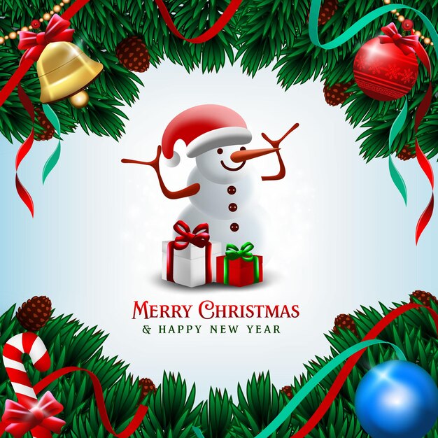 Diseño de plantilla de feliz navidad y año nuevo