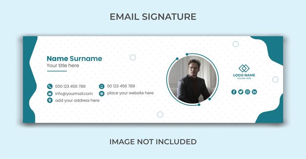 Diseño de plantilla de firma de correo electrónico comercial o banner de portada de redes sociales personales