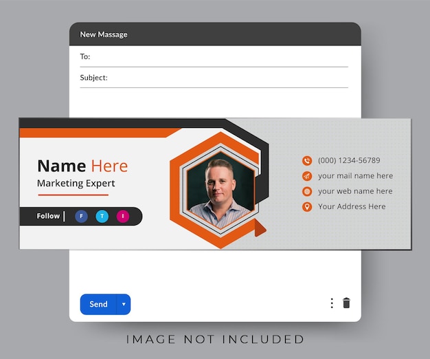 Vector diseño de plantilla de firma de correo electrónico corporativo con datos personales