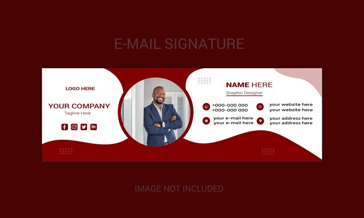Diseño de plantilla de firma de correo electrónico y diseño de redes sociales personales o pie de página de correo electrónico