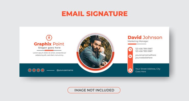 Diseño de plantilla de firma de correo electrónico empresarial o pie de página de correo electrónico con formas geométricas Vector Premium