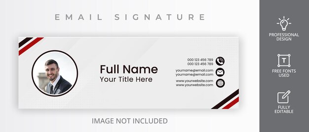 diseño de plantilla de firma de correo electrónico vectorial