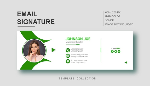 Diseño de plantilla de firma de correo electrónico