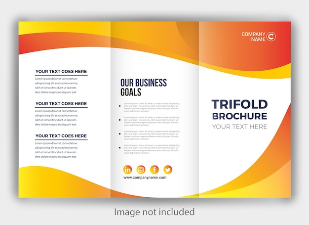 Diseño de plantilla de folleto comercial tríptico