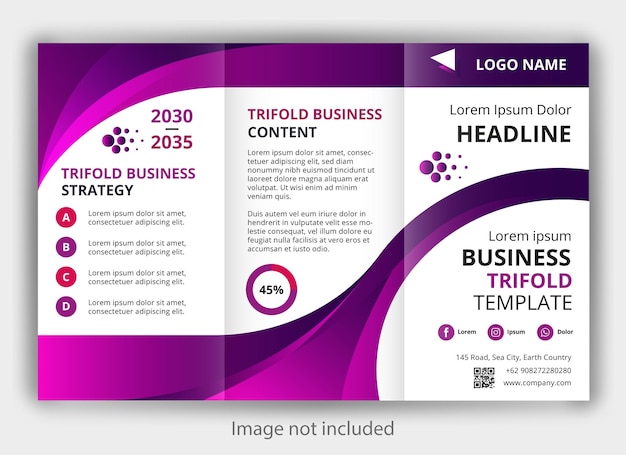 Diseño de plantilla de folleto comercial tríptico