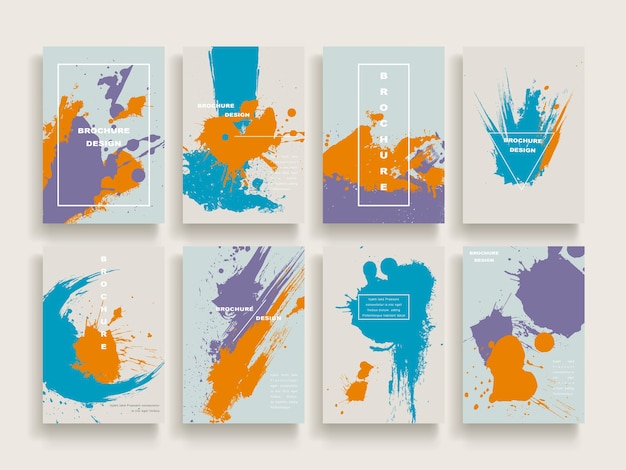 Diseño de plantilla de folleto creativo con elementos de pincel de tinta