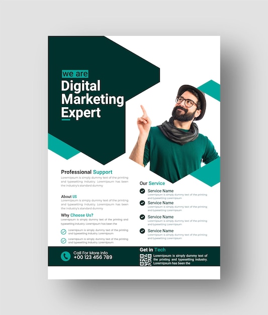 Diseño de plantilla de folleto empresarial corporativo