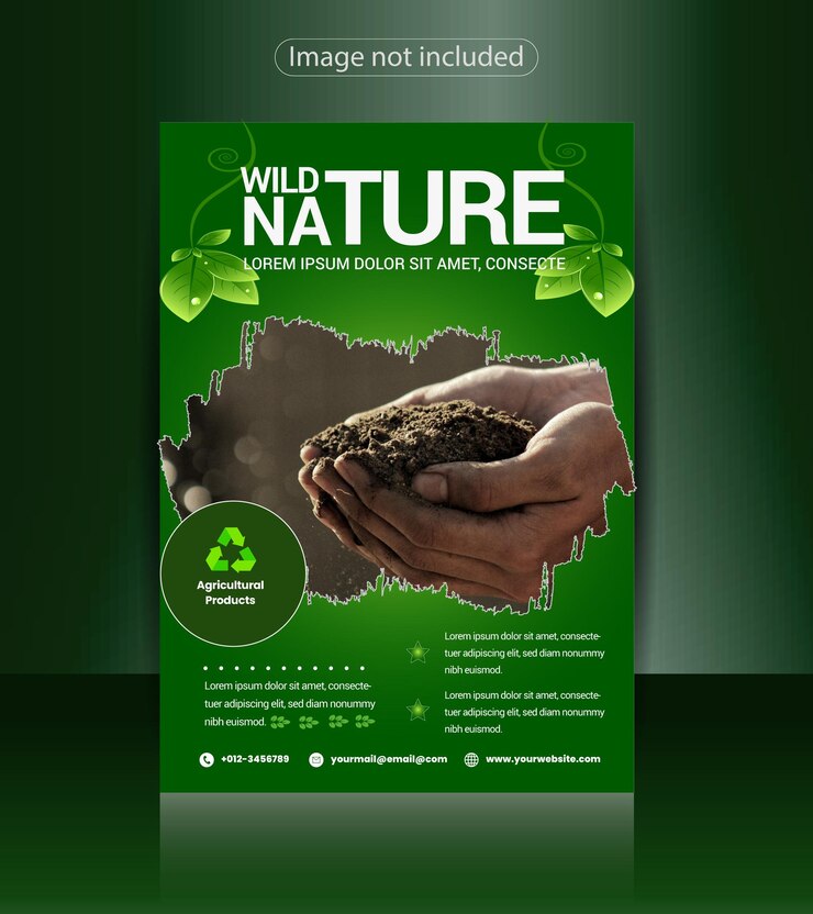 Diseño de plantilla de folleto de naturaleza verde silvestre