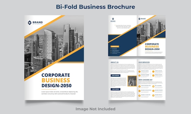 Diseño de plantilla de folleto de negocios bifold corporativo profesional