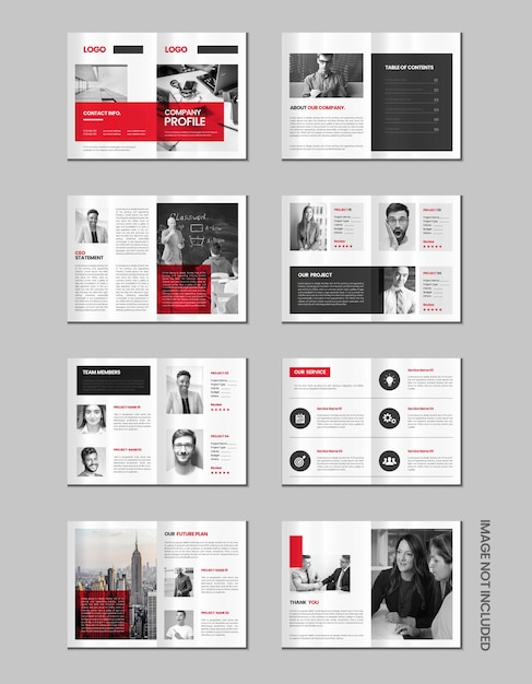 Diseño de plantilla de folleto de perfil corporativo con maqueta
