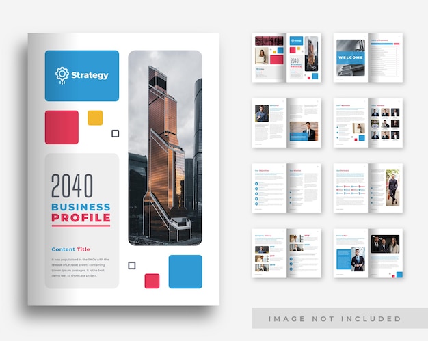 Diseño de plantilla de folleto de perfil de empresa o plantilla de folleto comercial minimalista