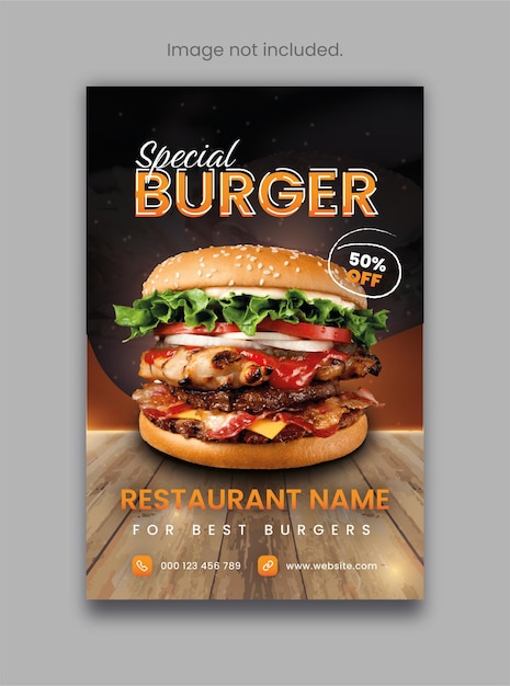 diseño de plantilla de folleto de restaurante de hamburguesas