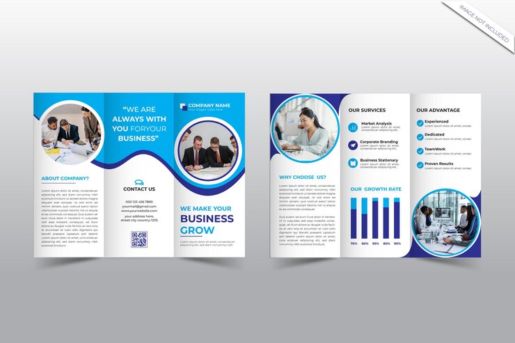 Diseño de plantilla de folleto triplete de la empresa corporativa Vector