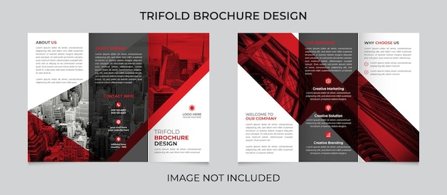 Diseño de plantilla de folleto tríptico corporativo profesional con estilo moderno